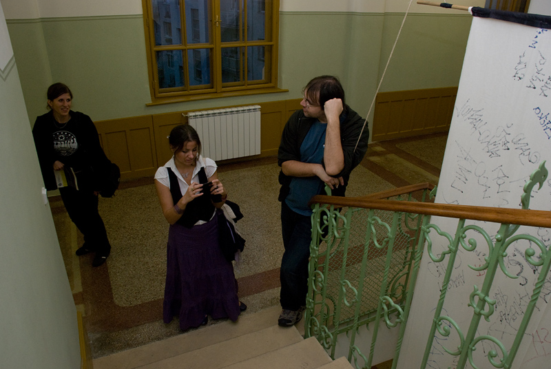 Na chodbe s Ba�kou, Luckou a Kubkom