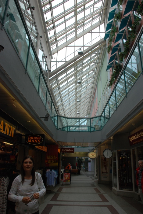 In the empty shopping center