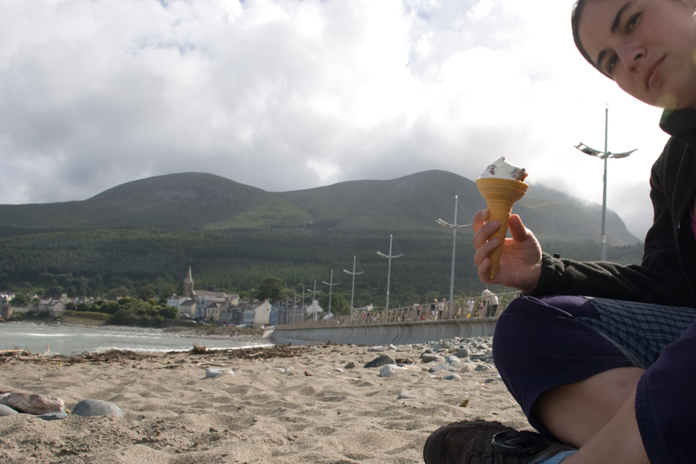 Icecream at the beach just before taking bus back to Belfast.