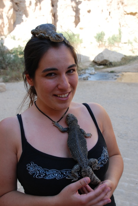 Near Tamerza, me with two Agamas